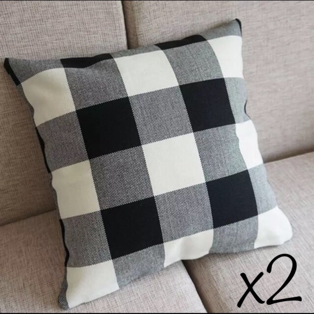 Pair Of Buffalo Plaid Pillow Covers